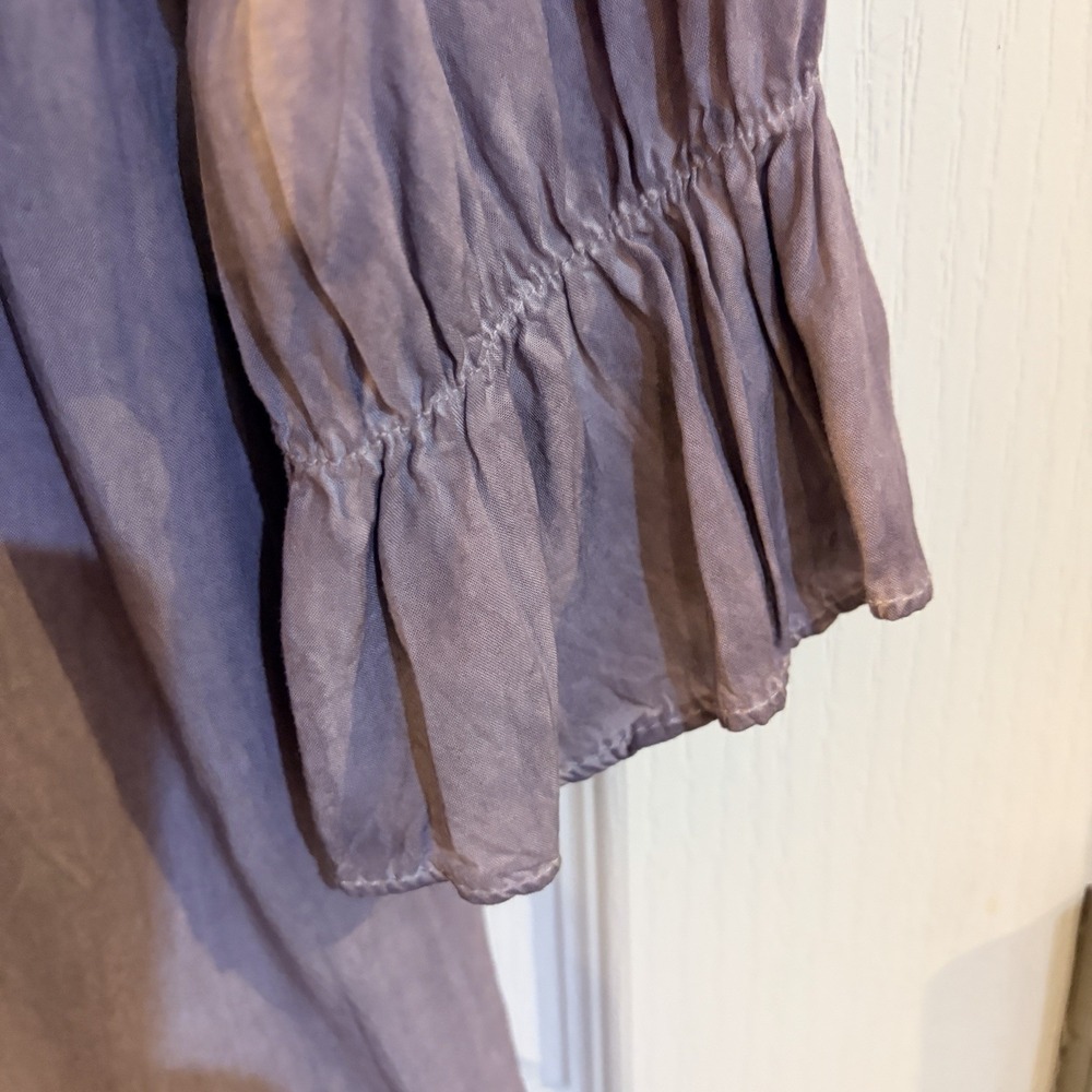 She & Sky Boho Flowey Blouse Size Small Heather Gray Eyelet Detail - Picture 6 of 7